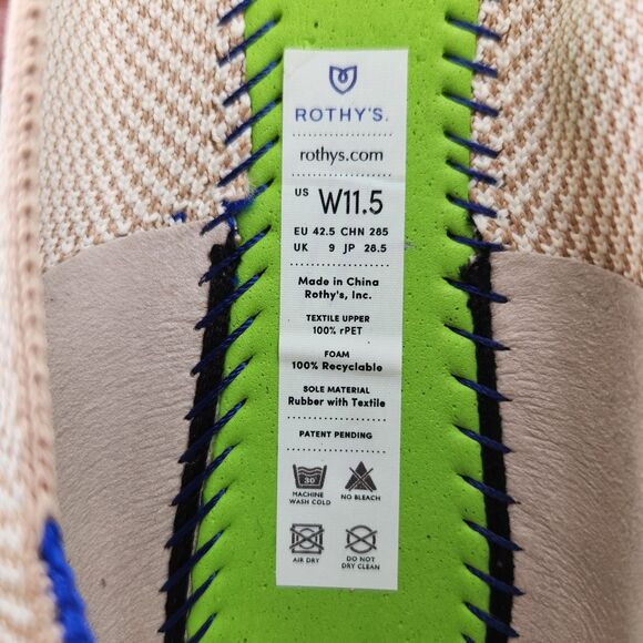 Rothy's The Square Tuxedo Cream Black Womens Sz 11.5 Cap Toe Ballet Flats Shoes - Picture 9 of 9